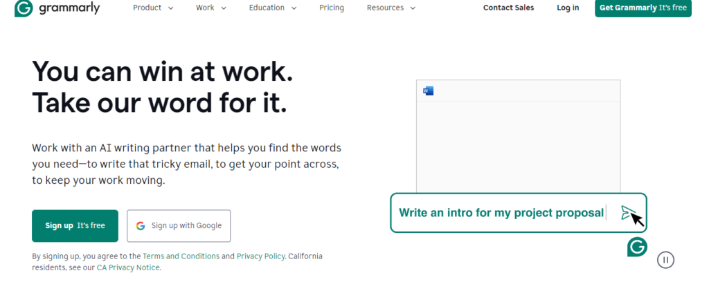 Grammarly content maker Content Optimization Tool