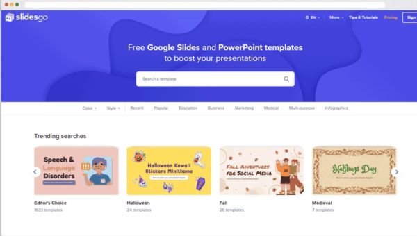 Slidesgo-Ai tools for students-homepage
